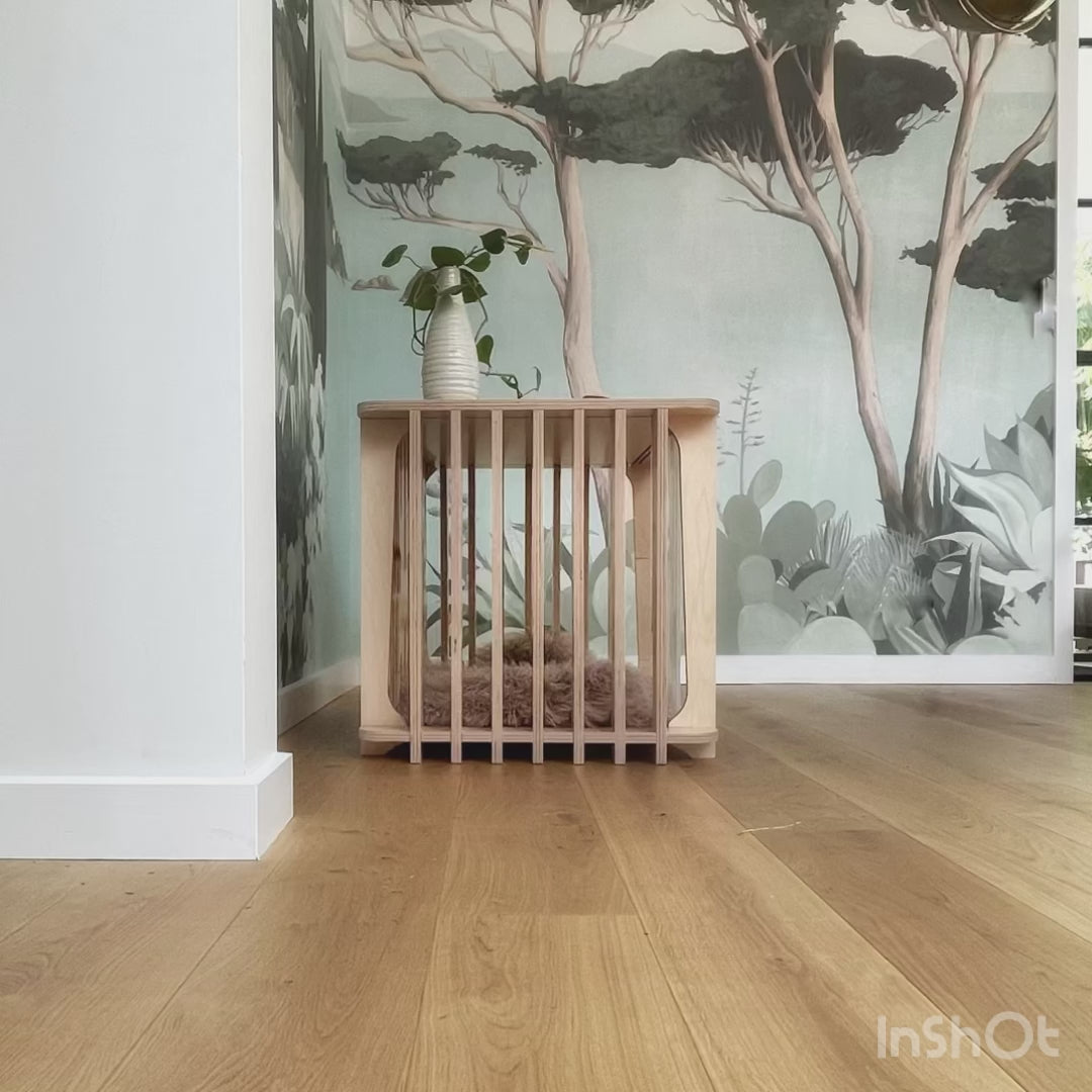 Securing your dog with Teddy the dog crate is easy and we find so many dogs love relaxing with Teddy even with the perspex doors easily removed.