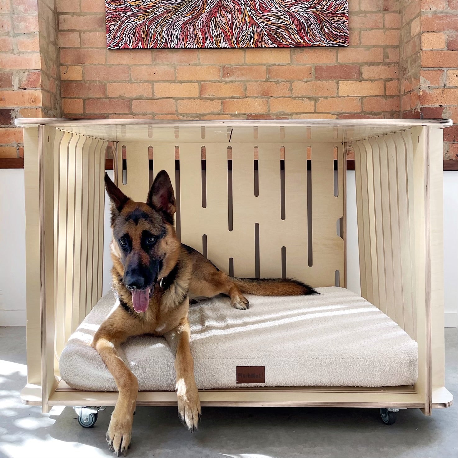 Buddy playpen with Betty the golden puppy