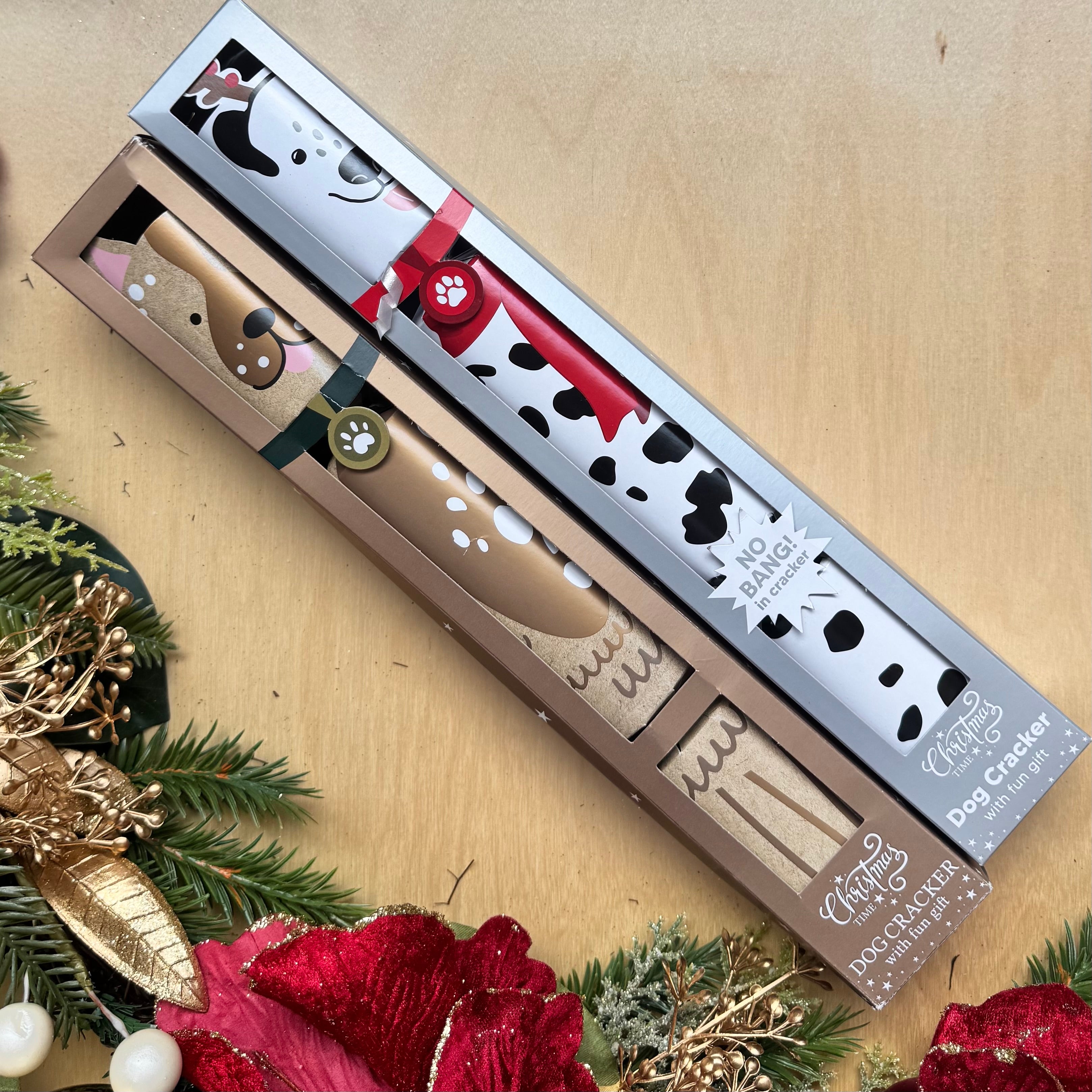 No Bang Christmas Dog Crackers with Fun Gift (Set of 2)