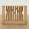 Small Teddy dog crate with  no castor wheels featuring back detail and acrylic sliding doors